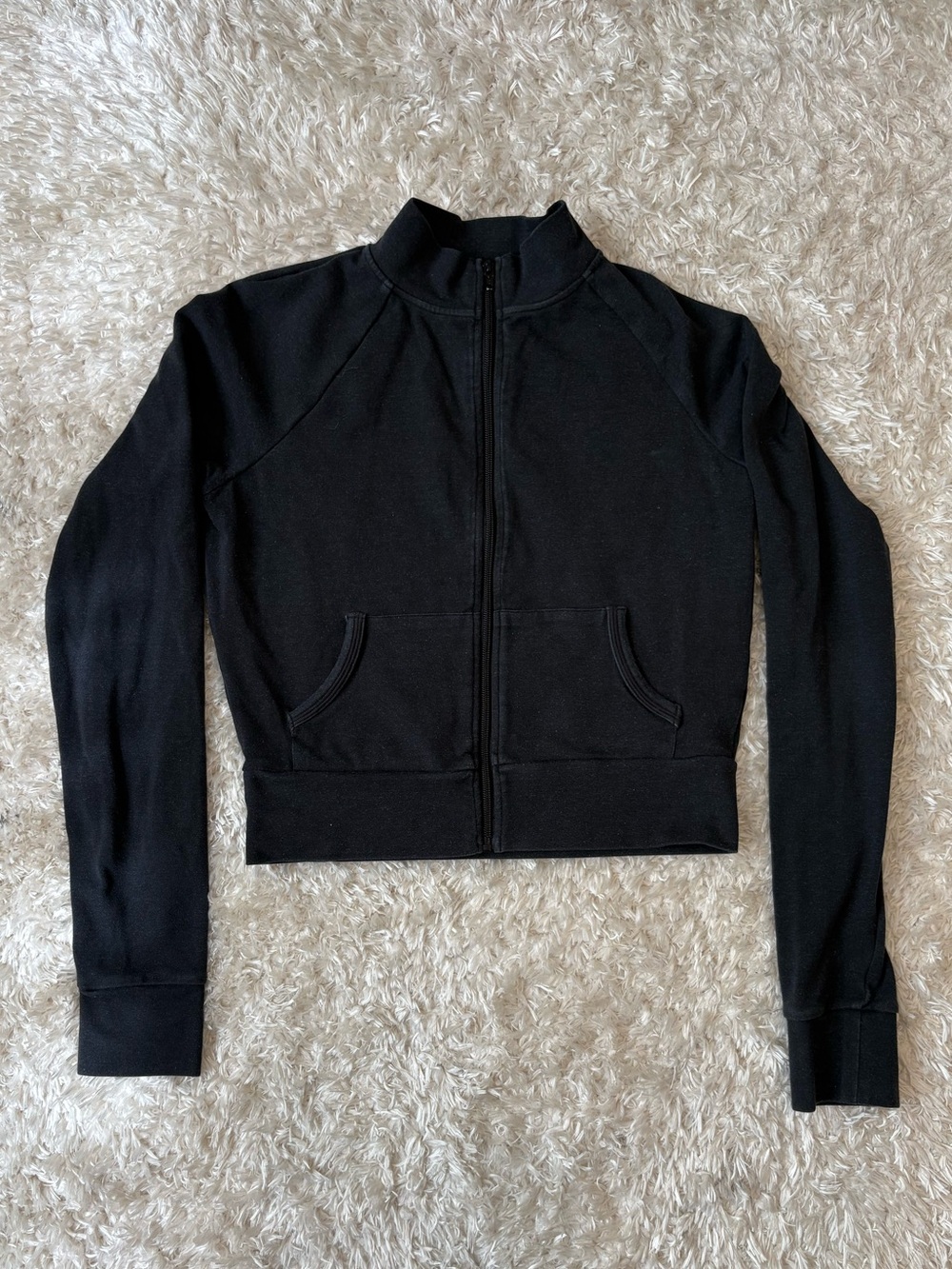 SKIMS Black Zip-Up Bomber Jacket